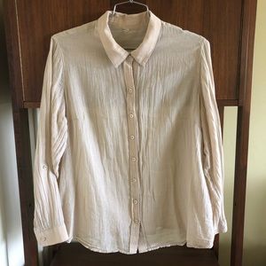 SOLD • gauze button up minimal blouse
